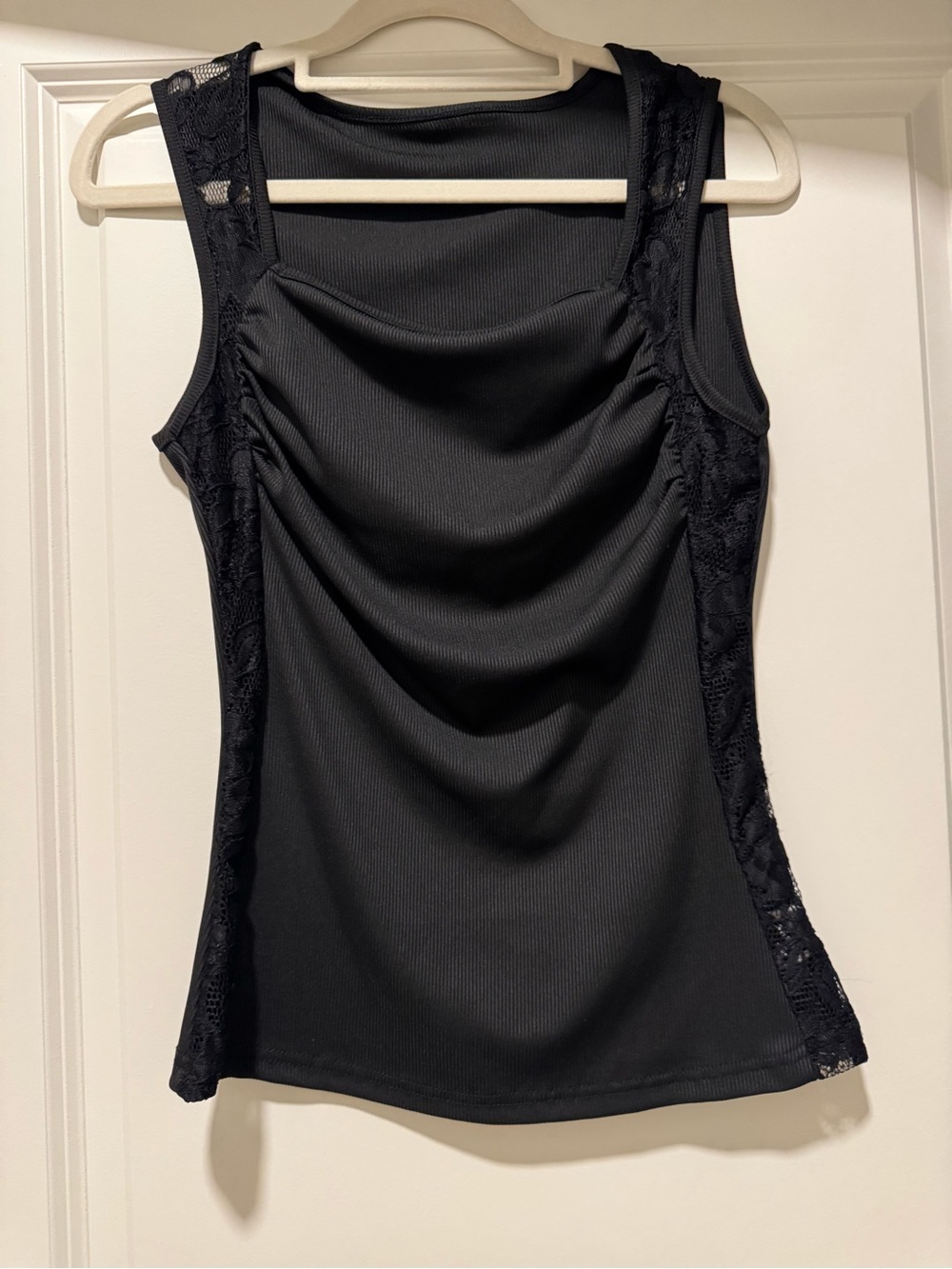 Black Lace-Trim Sleeveless Women's Top size Small